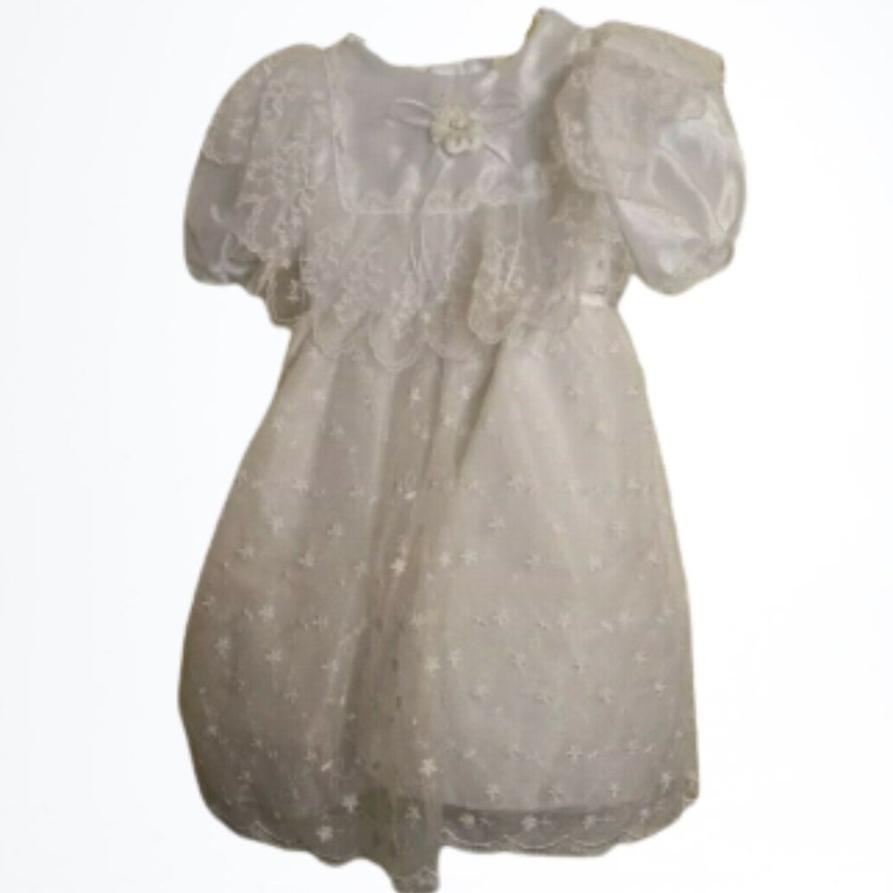 Girls Flower Girl Dress Size 5 Formal Communion Wedding Lace Pearls Princess